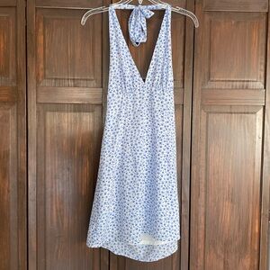 H&M Blue Floral Backless Dress